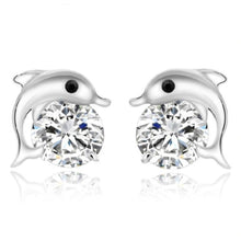 Load image into Gallery viewer, Rhodium Plated Ziron Stylish Earrings Silver