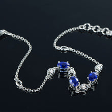 Load image into Gallery viewer, Rhodium Plated Cubic Ziron Stylish Bracelet Blue