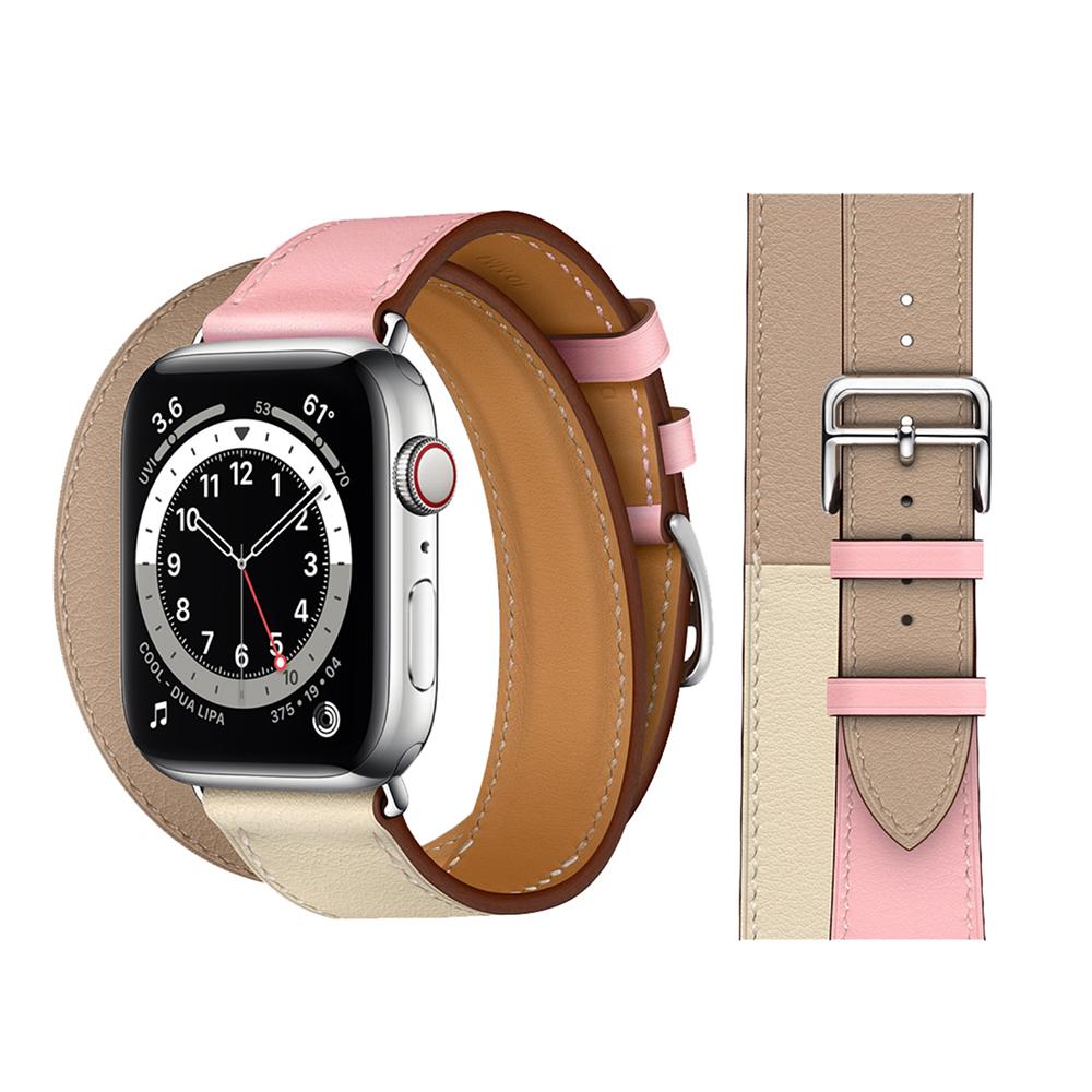 Genuine Leather Bands For Apple Watch 6/SE/5/4/3/2/1 Double Tour Replacement - Perfii in Saudi Kuwait