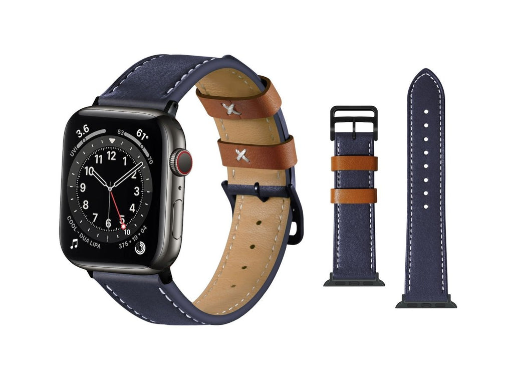 Genuine Leather Bands For Apple Watch 6/SE/5/4/3/2/1 Fresh Strap Replacement - Perfii in Saudi Kuwait