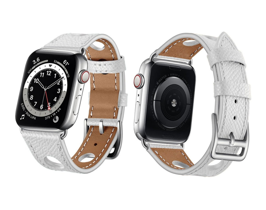 Genuine Leather Bands For Apple Watch 6/SE/5/4/3/2/1 Holes Strap Replacement - Perfii in Saudi Kuwait