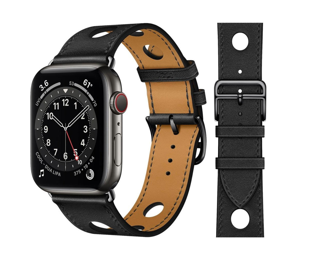 Genuine Leather Bands For Apple Watch 6/SE/5/4/3/2/1 Holes Strap Replacement - Perfii in Saudi Kuwait