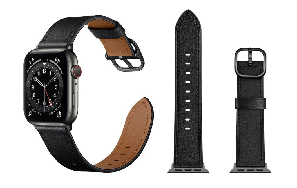 Genuine Leather Bands For Apple Watch 6/SE/5/4/3/2/1 New Buckle Strap Replacement - Perfii in Saudi Kuwait