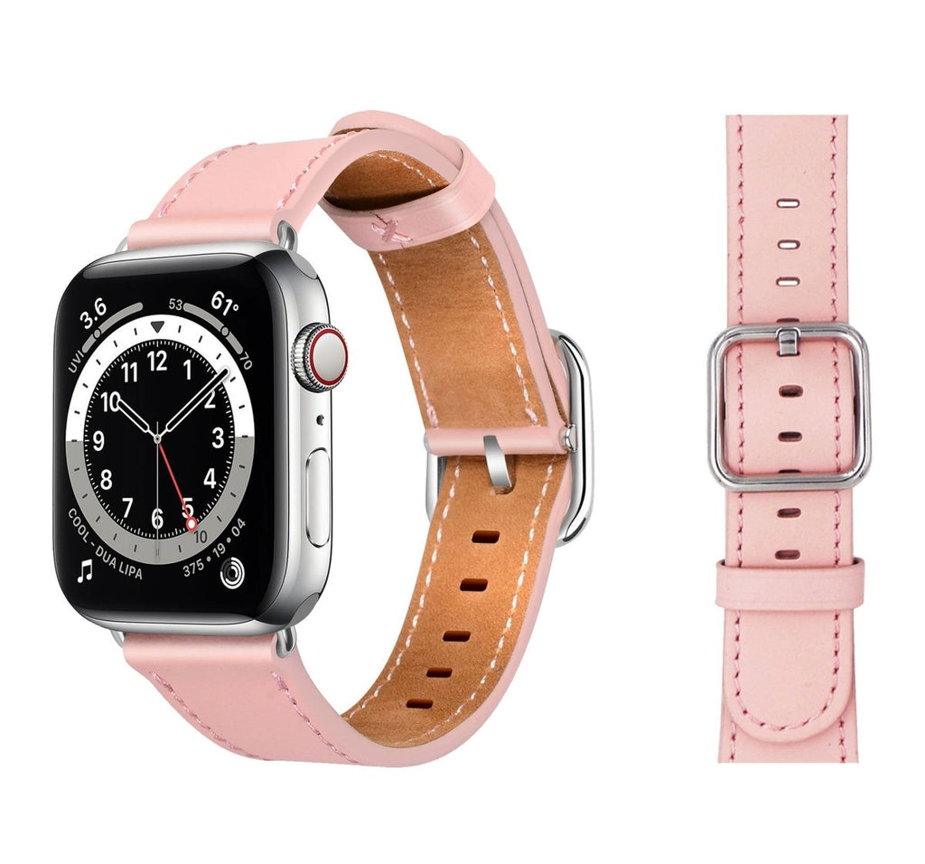 Genuine Leather Bands For Apple Watch 6/SE/5/4/3/2/1 Square Buckle Strap - Perfii in Saudi Kuwait