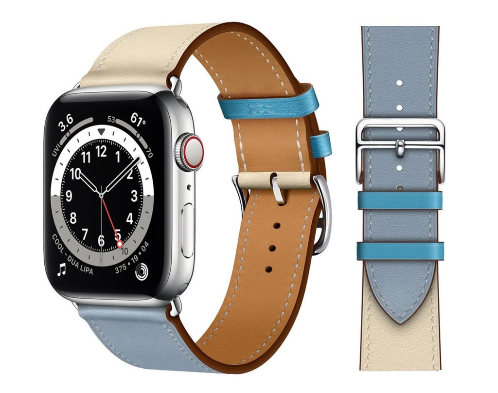 Genuine Leather Bands For Apple Watch 6/SE/5/4/3/2/1 Supreme Strap Replacement - Perfii in Saudi Kuwait