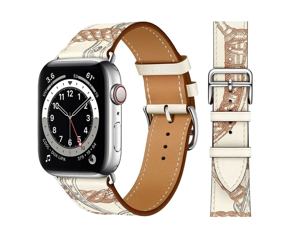 Genuine Leather Bands For Apple Watch 6/SE/5/4/3/2/1 Supreme Strap Replacement - Perfii in Saudi Kuwait