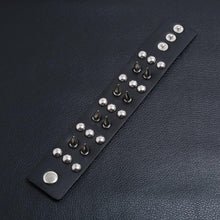 Load image into Gallery viewer, Genuine Leather Stylish Punk Casual Bracelet Black - Perfii in Saudi Kuwait