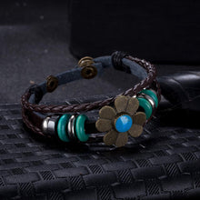 Load image into Gallery viewer, Habiby Genuine Leather Stylish Punk Casual Bracelet Blue - Perfii in Saudi Kuwait