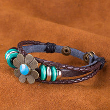 Load image into Gallery viewer, Habiby Genuine Leather Stylish Punk Casual Bracelet Blue - Perfii in Saudi Kuwait