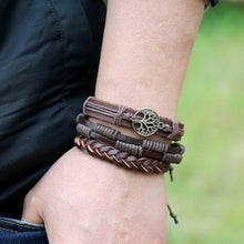 Load image into Gallery viewer, Habiby Genuine Leather Stylish Punk Casual Bracelet Red - Perfii in Saudi Kuwait