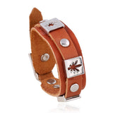 Genuine Leather Stylish Punk Casual Bracelet Red