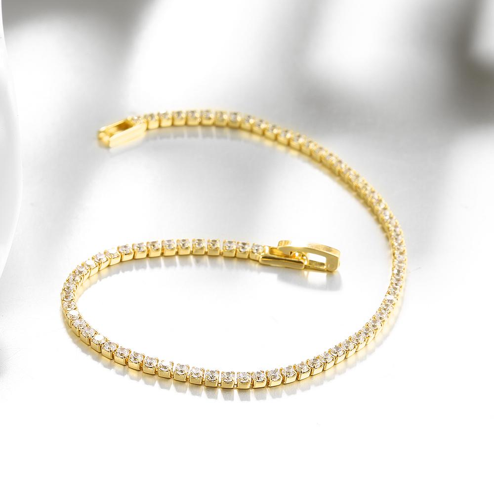 Habiby Rhodium Plated Cubic Ziron Stylish Bracelet Gold - Perfii in Saudi Kuwait