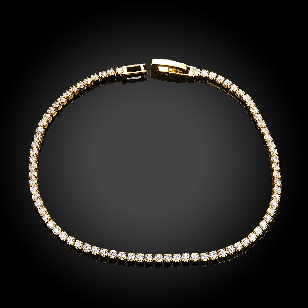 Habiby Rhodium Plated Cubic Ziron Stylish Bracelet Gold - Perfii in Saudi Kuwait