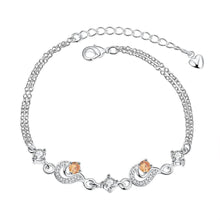 Load image into Gallery viewer, Habiby Rhodium Plated Cubic Ziron Stylish Bracelet Orange - Perfii in Saudi Kuwait