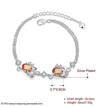 Load image into Gallery viewer, Habiby Rhodium Plated Cubic Ziron Stylish Bracelet Orange - Perfii in Saudi Kuwait