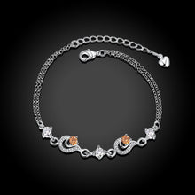 Load image into Gallery viewer, Habiby Rhodium Plated Cubic Ziron Stylish Bracelet Orange - Perfii in Saudi Kuwait