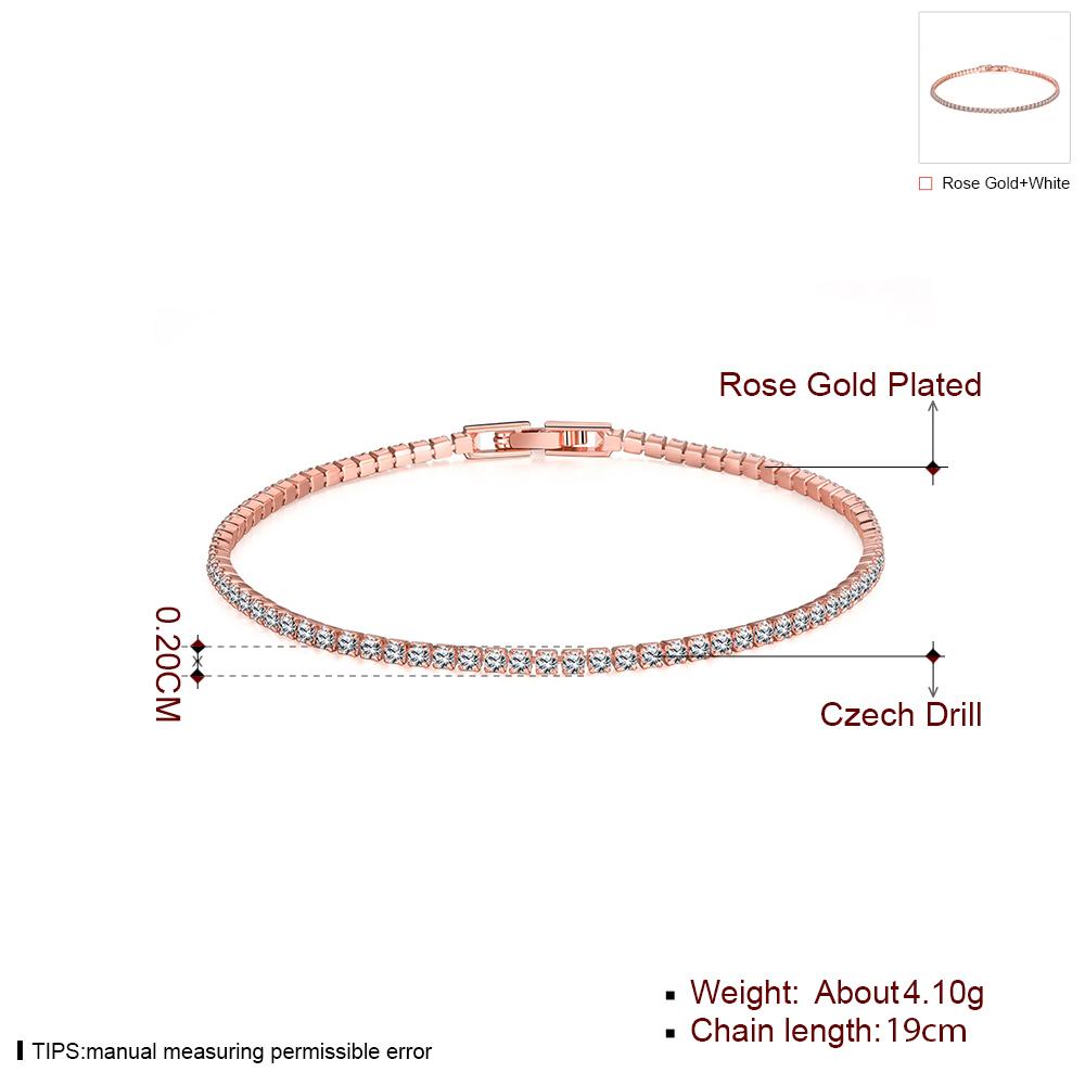 Habiby Rhodium Plated Cubic Ziron Stylish Bracelet Rose Gold - Perfii in Saudi Kuwait