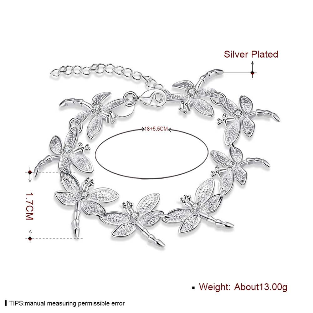 Habiby Rhodium Plated Cubic Ziron Stylish Bracelet Silver - Perfii in Saudi Kuwait