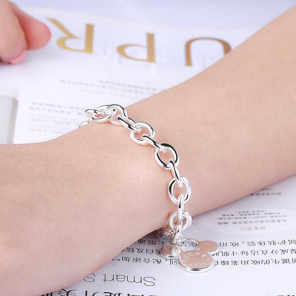 Habiby Rhodium Plated Cubic Ziron Stylish Bracelet Silver - Perfii in Saudi Kuwait