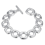 Rhodium Plated Cubic Ziron Stylish Bracelet Silver