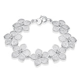 Rhodium Plated Cubic Ziron Stylish Bracelet Silver