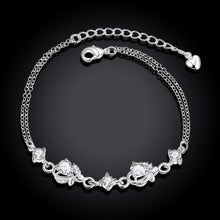 Load image into Gallery viewer, Habiby Rhodium Plated Cubic Ziron Stylish Bracelet Silver - Perfii in Saudi Kuwait