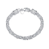 Rhodium Plated Cubic Ziron Stylish Bracelet Silver