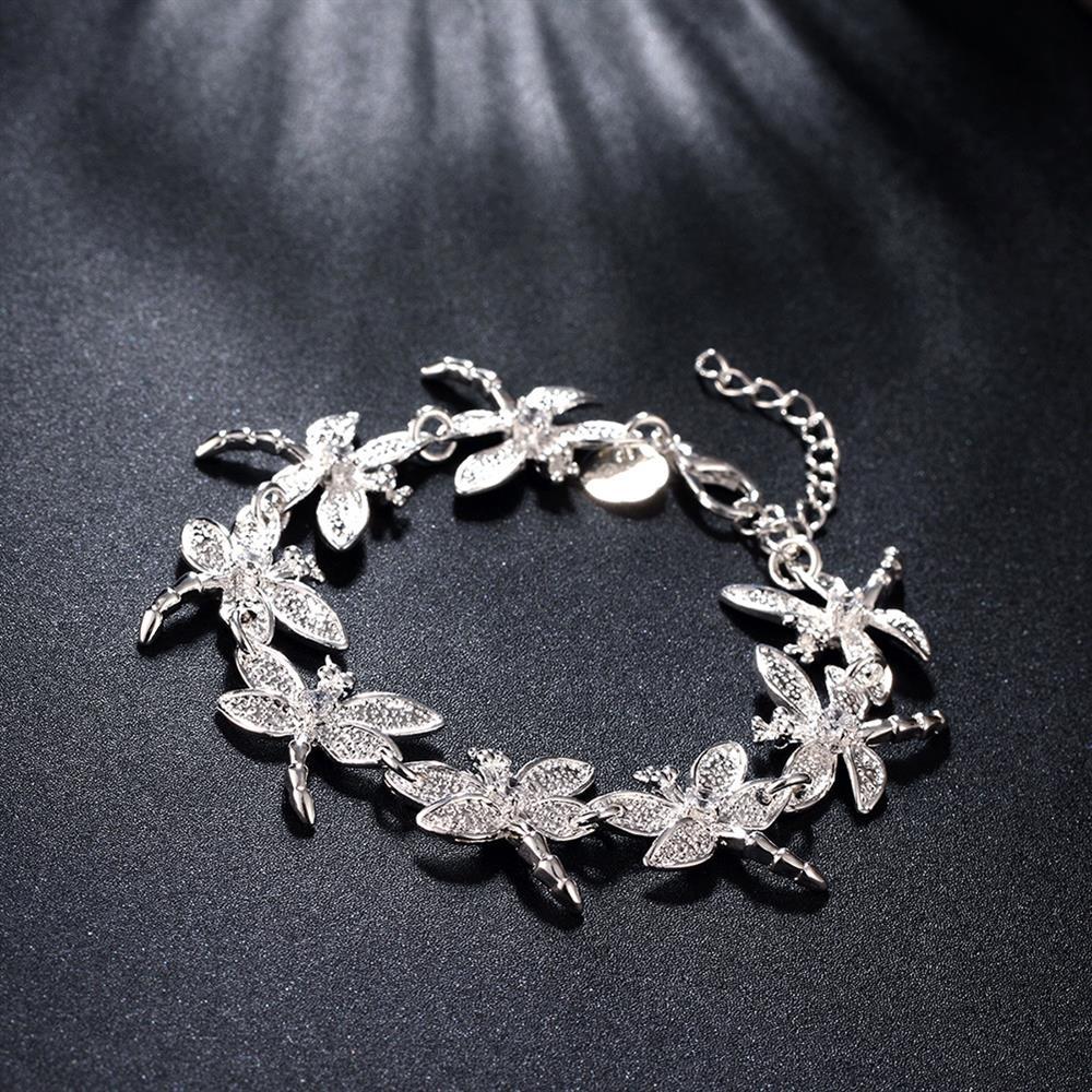 Habiby Rhodium Plated Cubic Ziron Stylish Bracelet Silver - Perfii in Saudi Kuwait