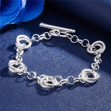 Load image into Gallery viewer, Habiby Rhodium Plated Cubic Ziron Stylish Bracelet Silver - Perfii in Saudi Kuwait