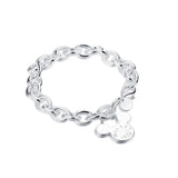 Rhodium Plated Cubic Ziron Stylish Bracelet Silver