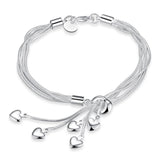 Rhodium Plated Cubic Ziron Stylish Bracelet Silver