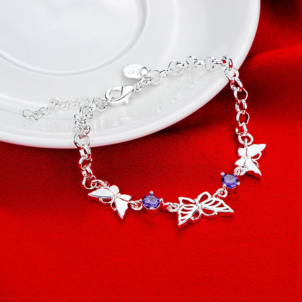 Habiby Rhodium Plated Cubic Ziron Stylish Bracelet Silver - Perfii in Saudi Kuwait