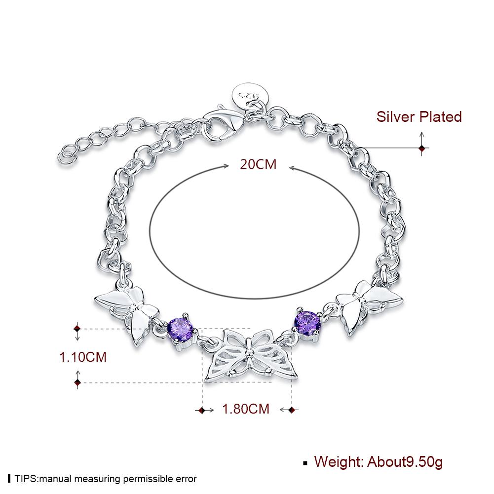 Habiby Rhodium Plated Cubic Ziron Stylish Bracelet Silver - Perfii in Saudi Kuwait