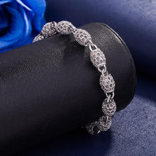 Load image into Gallery viewer, Habiby Rhodium Plated Cubic Ziron Stylish Bracelet Silver - Perfii in Saudi Kuwait