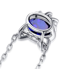 Load image into Gallery viewer, Habiby Rhodium Plated Ziron Studded Pendant Necklace Blue - Perfii in Saudi Kuwait