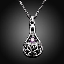 Load image into Gallery viewer, Habiby Rhodium Plated Ziron Studded Pendant Necklace Purple - Perfii in Saudi Kuwait