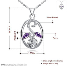 Load image into Gallery viewer, Habiby Rhodium Plated Ziron Studded Pendant Necklace Purple - Perfii in Saudi Kuwait