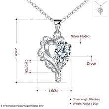 Load image into Gallery viewer, Habiby Rhodium Plated Ziron Studded Pendant Necklace Silver - Perfii in Saudi Kuwait