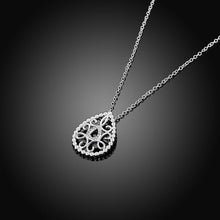 Load image into Gallery viewer, Habiby Rhodium Plated Ziron Studded Pendant Necklace Silver - Perfii in Saudi Kuwait