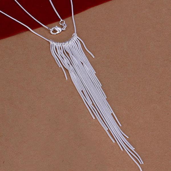 Habiby Rhodium Plated Ziron Studded Pendant Necklace Silver - Perfii in Saudi Kuwait