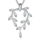 Rhodium Plated Ziron Studded Pendant Necklace Silver
