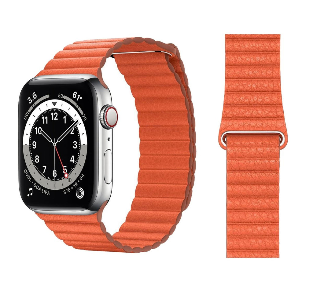 Leather Loop Bands For Apple Watch 6/SE/5/4/3/2/1 Rivet Strap Replacement - Perfii in Saudi Kuwait