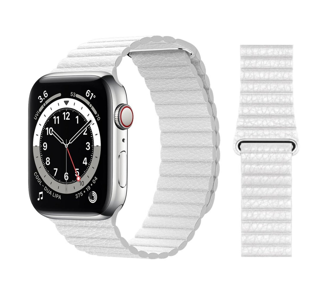 Leather Loop Bands For Apple Watch 6/SE/5/4/3/2/1 Rivet Strap Replacement - Perfii in Saudi Kuwait