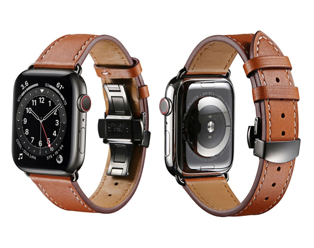 Premium Genuine Leather Bands For Apple Watch 6/SE/5/4/3/2/1 Click Strap - Perfii in Saudi Kuwait