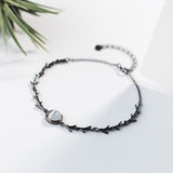 Rhodium Plated Cubic Ziron Stylish Bracelet Black