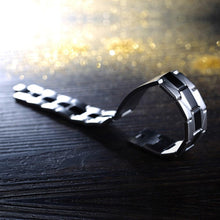 Load image into Gallery viewer, Rhodium Plated Cubic Ziron Stylish Bracelet Black - Perfii in Saudi Kuwait
