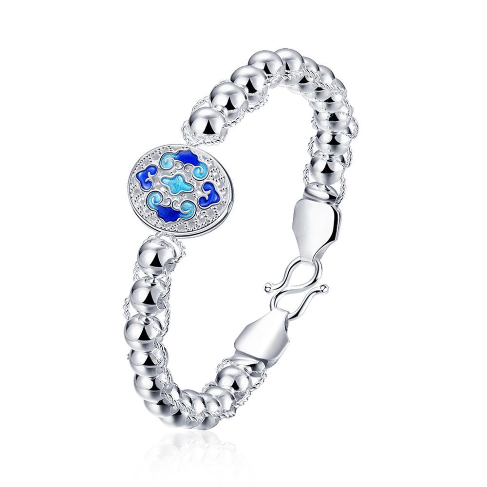 Rhodium Plated Cubic Ziron Stylish Bracelet Blue - Perfii in Saudi Kuwait
