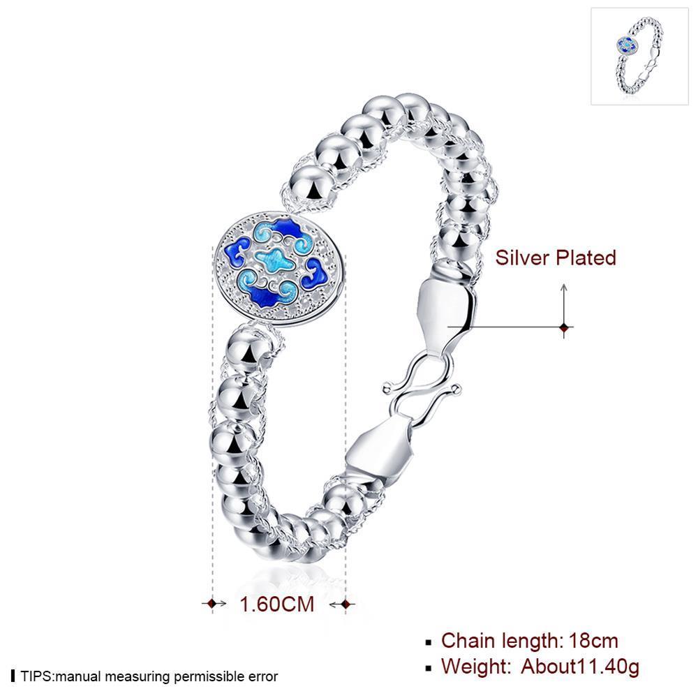 Rhodium Plated Cubic Ziron Stylish Bracelet Blue - Perfii in Saudi Kuwait