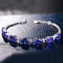 Load image into Gallery viewer, Rhodium Plated Cubic Ziron Stylish Bracelet Blue - Perfii in Saudi Kuwait