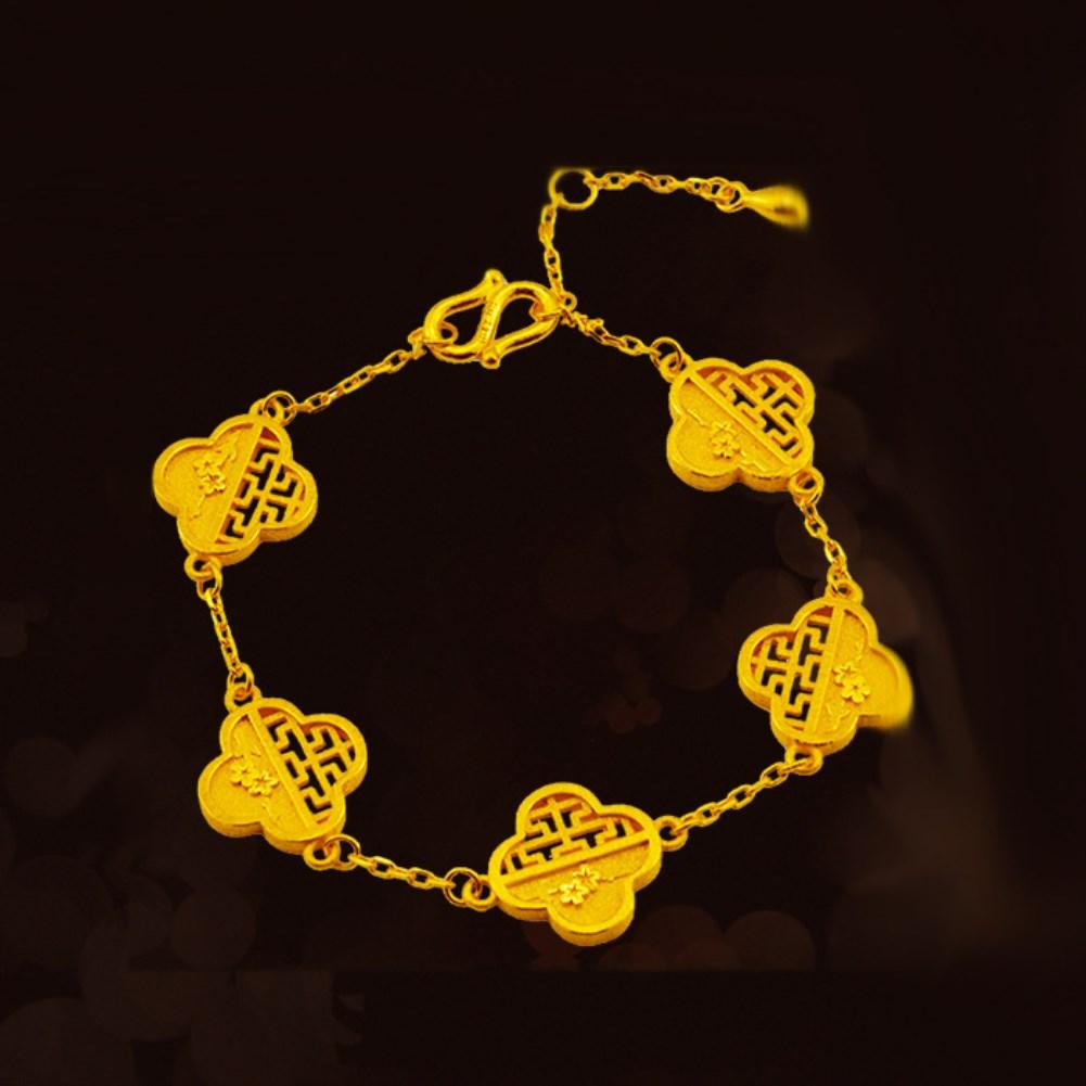 Rhodium Plated Cubic Ziron Stylish Bracelet Gold - Perfii in Saudi Kuwait